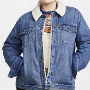 Madewell oversized sherpa denim coat xlarge
